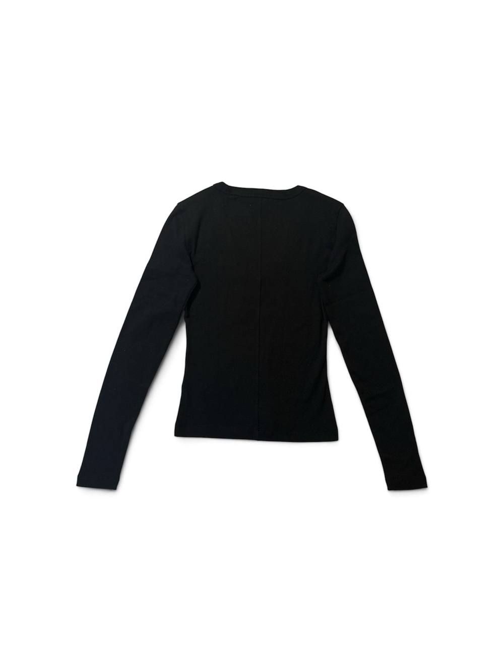Madewell '90s V-Neck Long-Sleeve Tee in Compact Cotton women’s XS Jet Black NWT - Picture 7 of 9